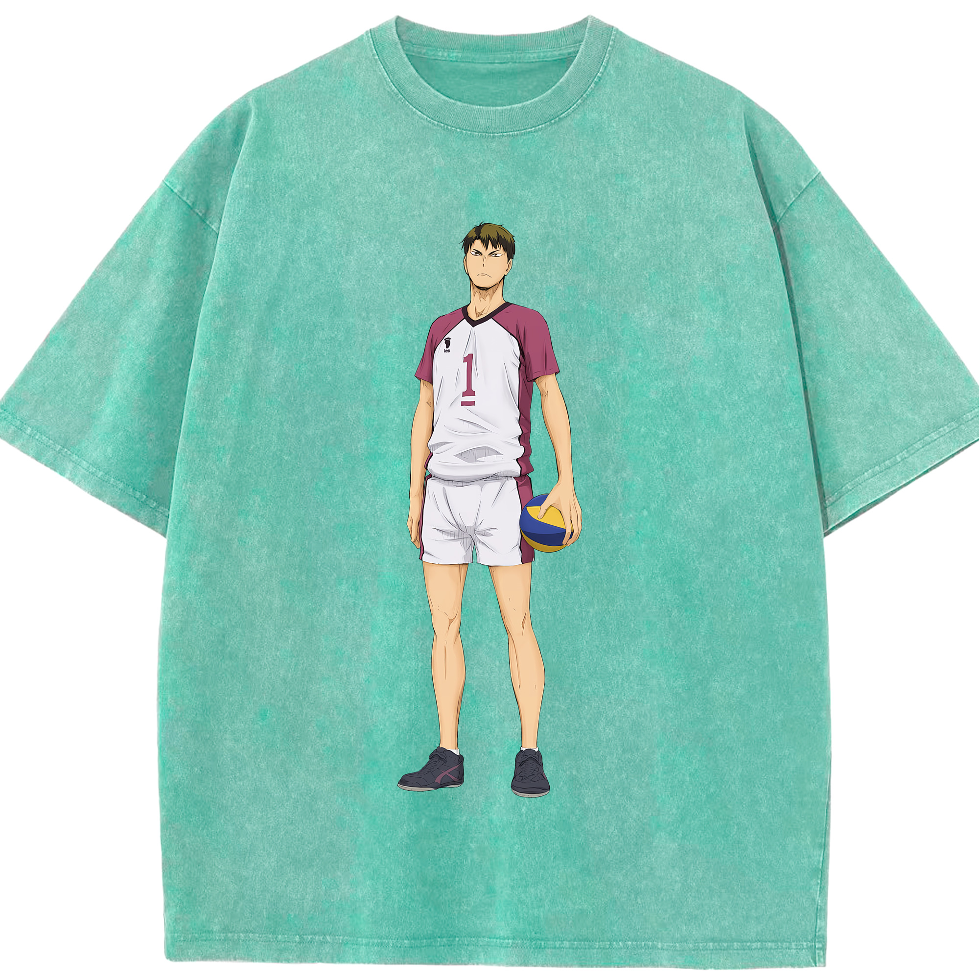 （画像用） ハイキュー!! Haikyu!! 綿100% ヴィンテージ風 半袖Tシャツ（フロントプリント）